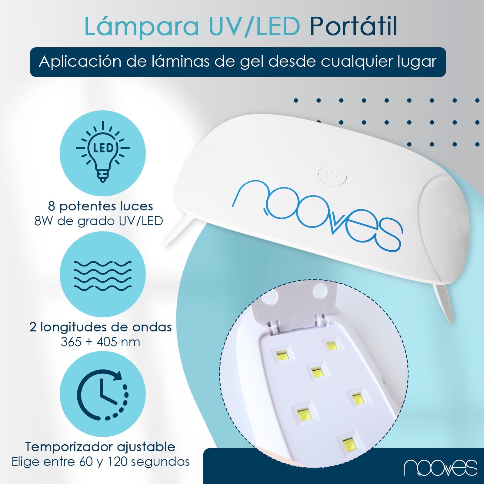 Pack Diseños de uñas de gel Premium + Lámpara uñas UV/LED PORTÁTIL 8w