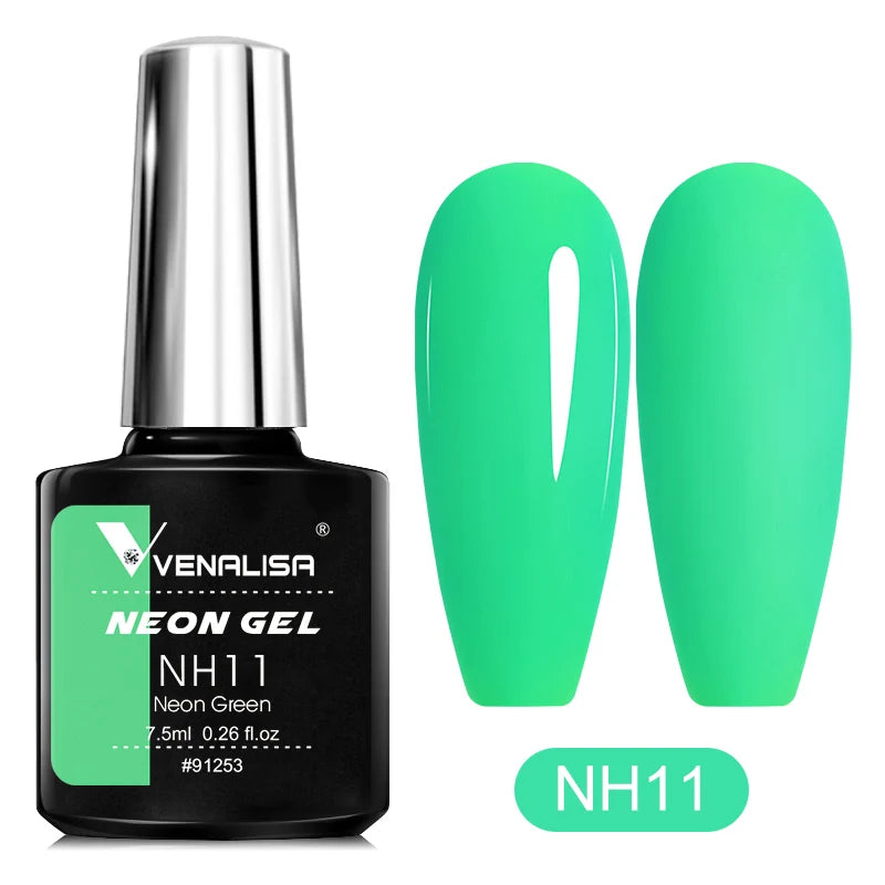 Venalisa Neon Nail Gel Polish Super Gorgeous Summer Color Nail Manicure 7.5ml Semi Permanent Soak off UV LED Nail Gel Varnish