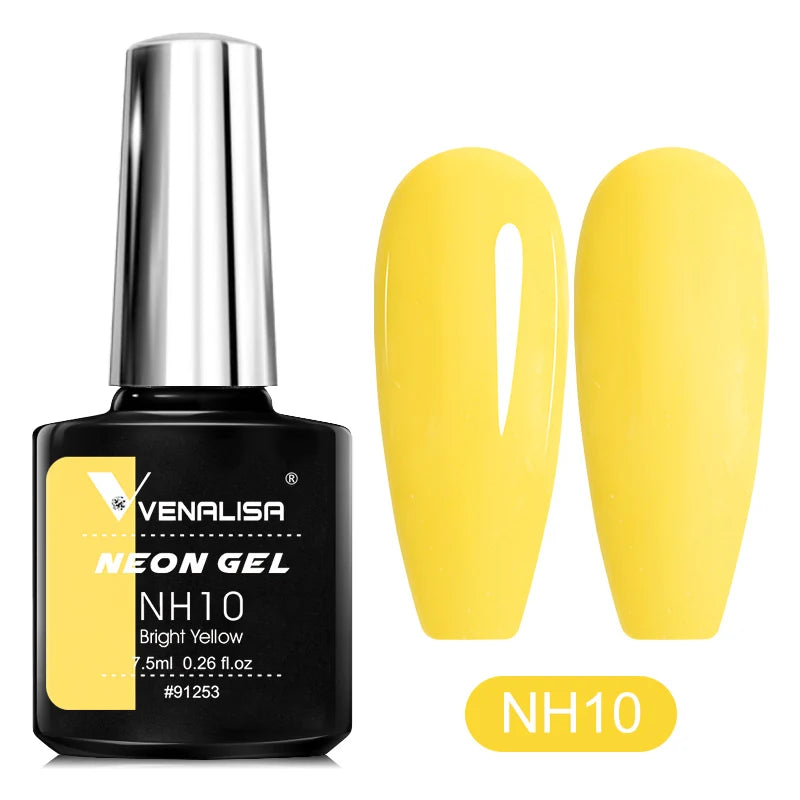 Venalisa Neon Nail Gel Polish Super Gorgeous Summer Color Nail Manicure 7.5ml Semi Permanent Soak off UV LED Nail Gel Varnish