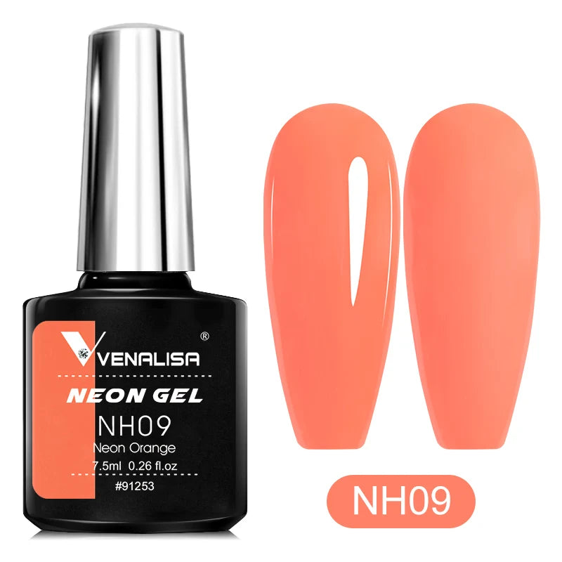 Venalisa Neon Nail Gel Polish Super Gorgeous Summer Color Nail Manicure 7.5ml Semi Permanent Soak off UV LED Nail Gel Varnish