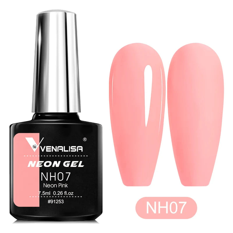 Venalisa Neon Nail Gel Polish Super Gorgeous Summer Color Nail Manicure 7.5ml Semi Permanent Soak off UV LED Nail Gel Varnish