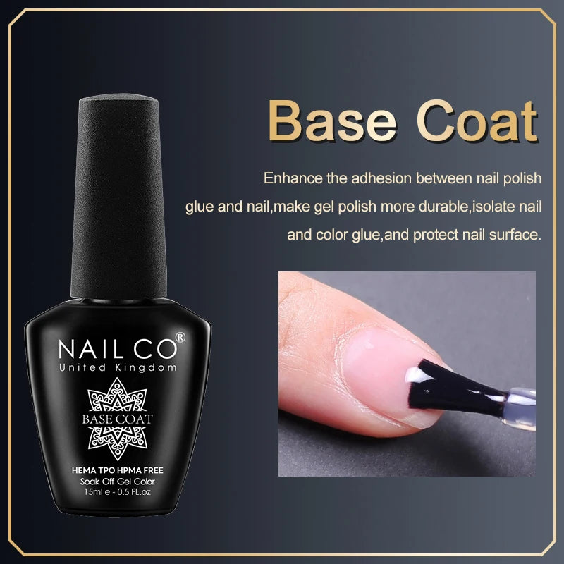 NAILCO 131Colors TPO FREE HEMA Vernis Semi Permanent UV Varnish Gel Nail Polish Nails Art Gel Manicure TOP BASE Varnish Hybrid